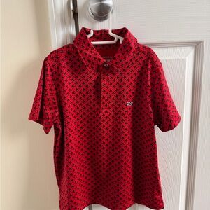 New Vineyard Vines Red and Black Kids Polo Shirt